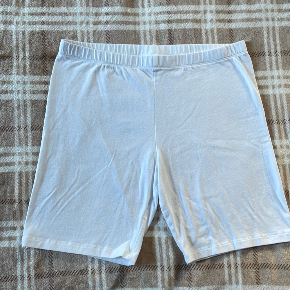 Girls White Bike Shorts